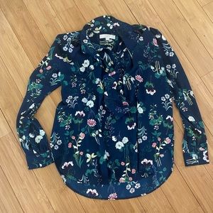 LOFT Maternity Tie Neck Blouse